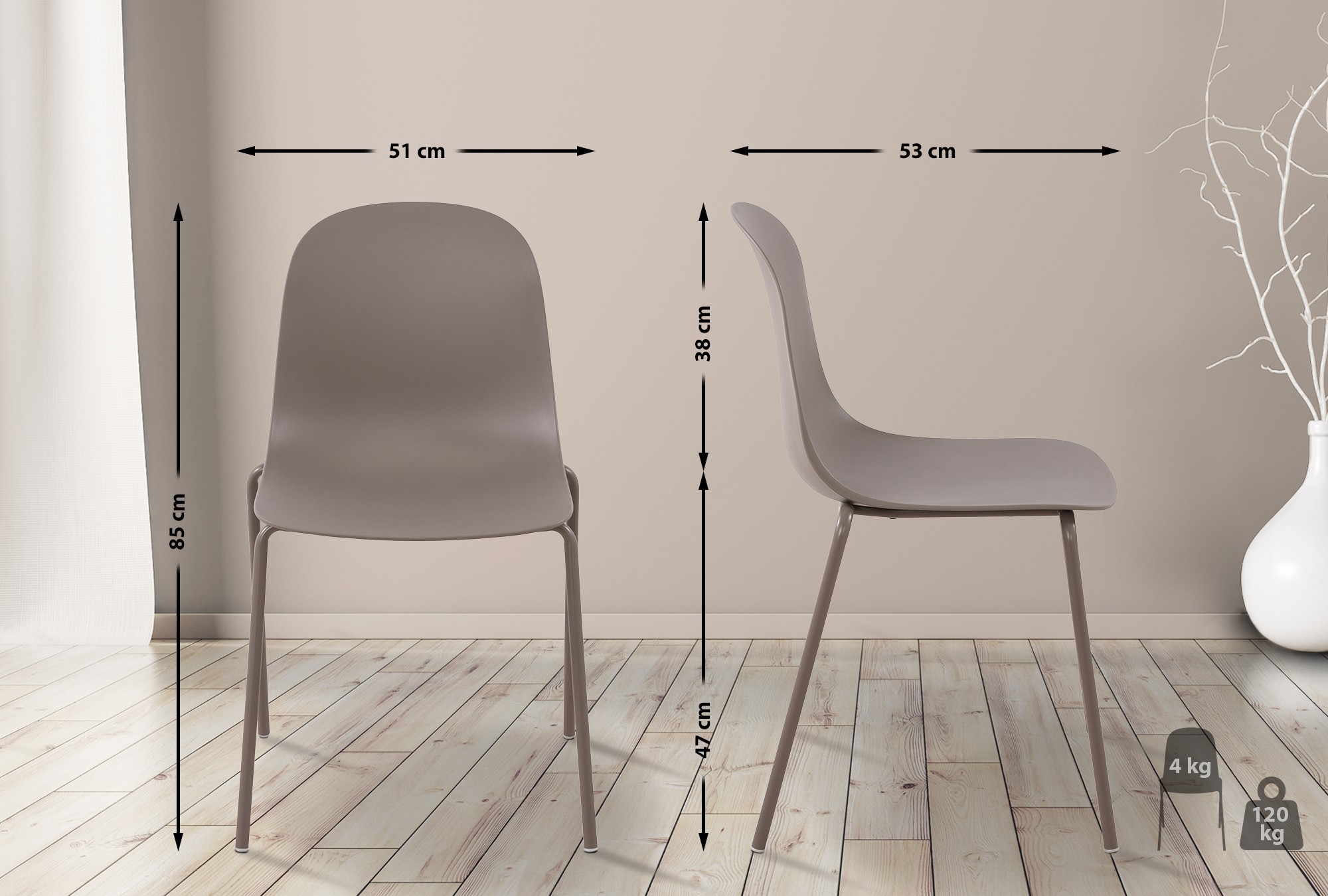 2-pack spisestuestol Hardin