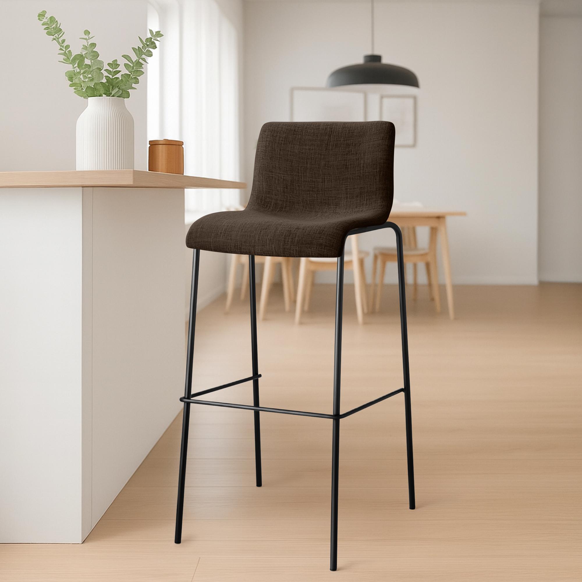Barstol Hover i stoff med metallunderstell med fire ben