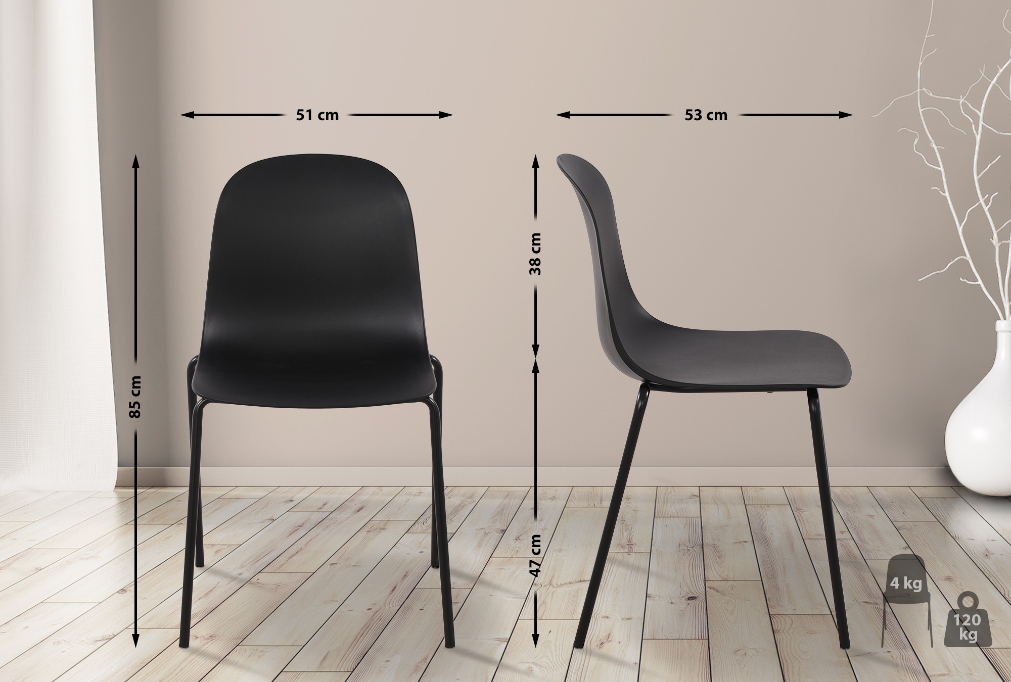 2-pack spisestuestol Hardin
