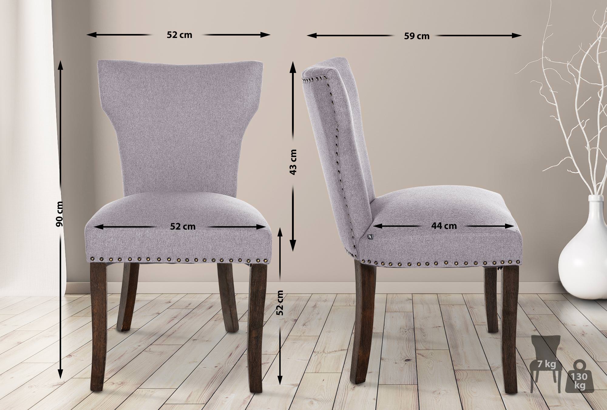 Sett med 2 spisestuestoler Zadar stoff
