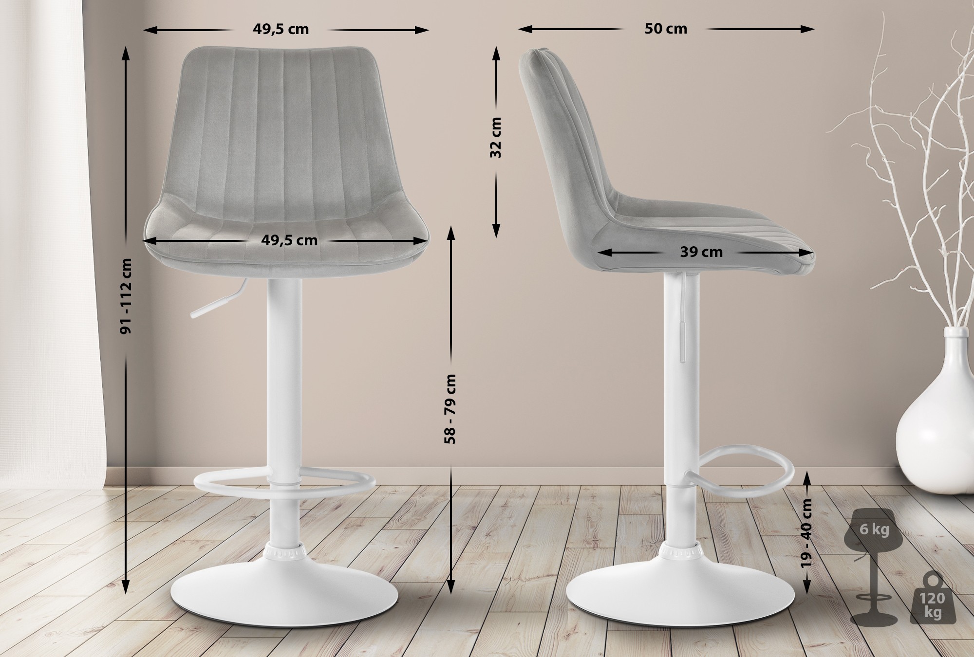 Barstol Toni Velvet