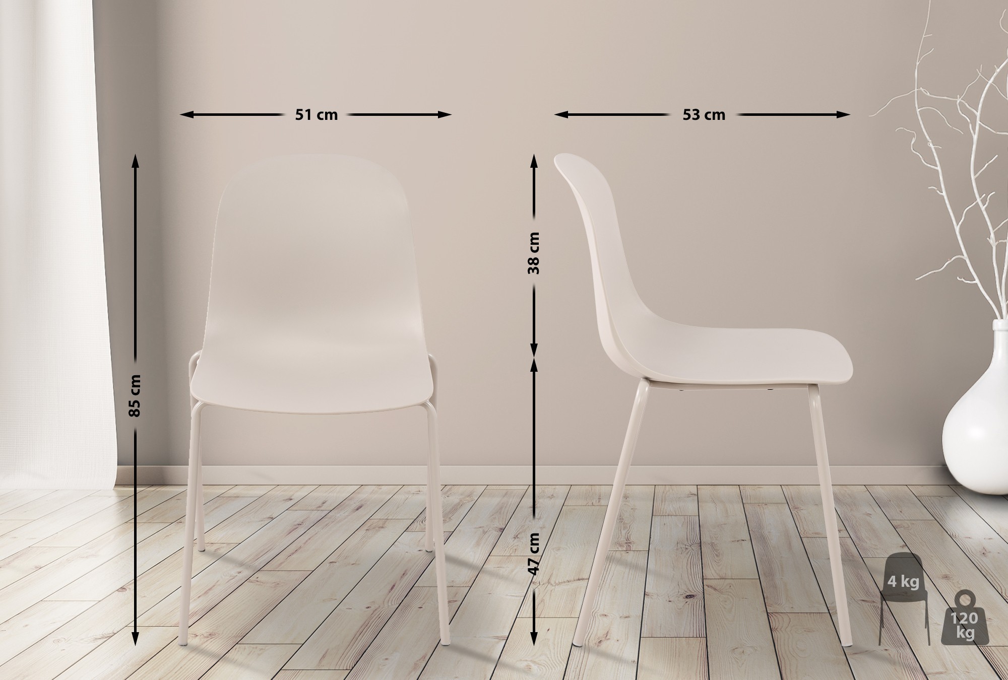 2-pack spisestuestol Hardin