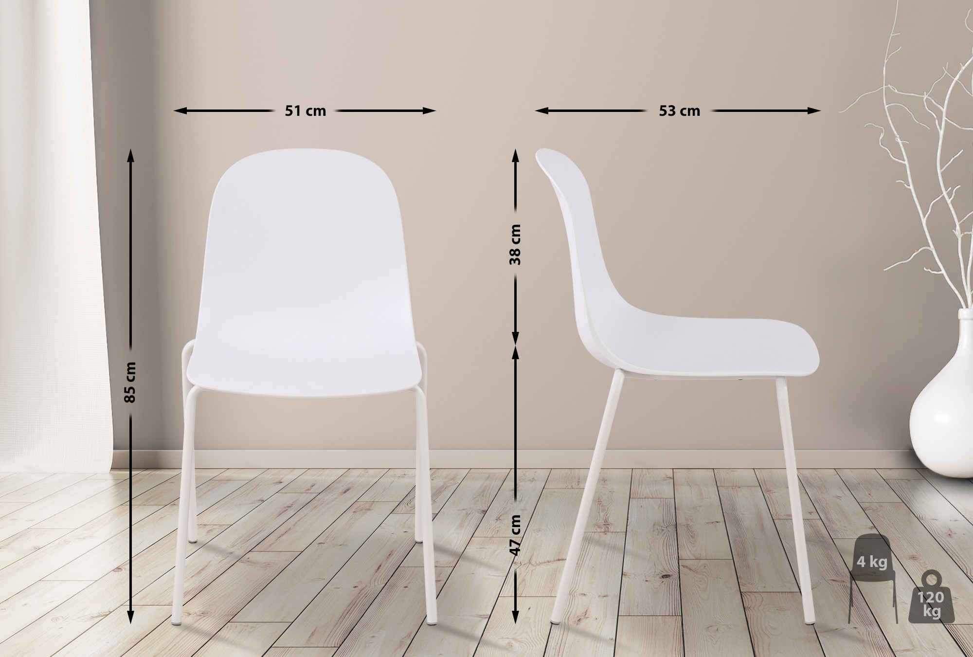 2-pack spisestuestol Hardin