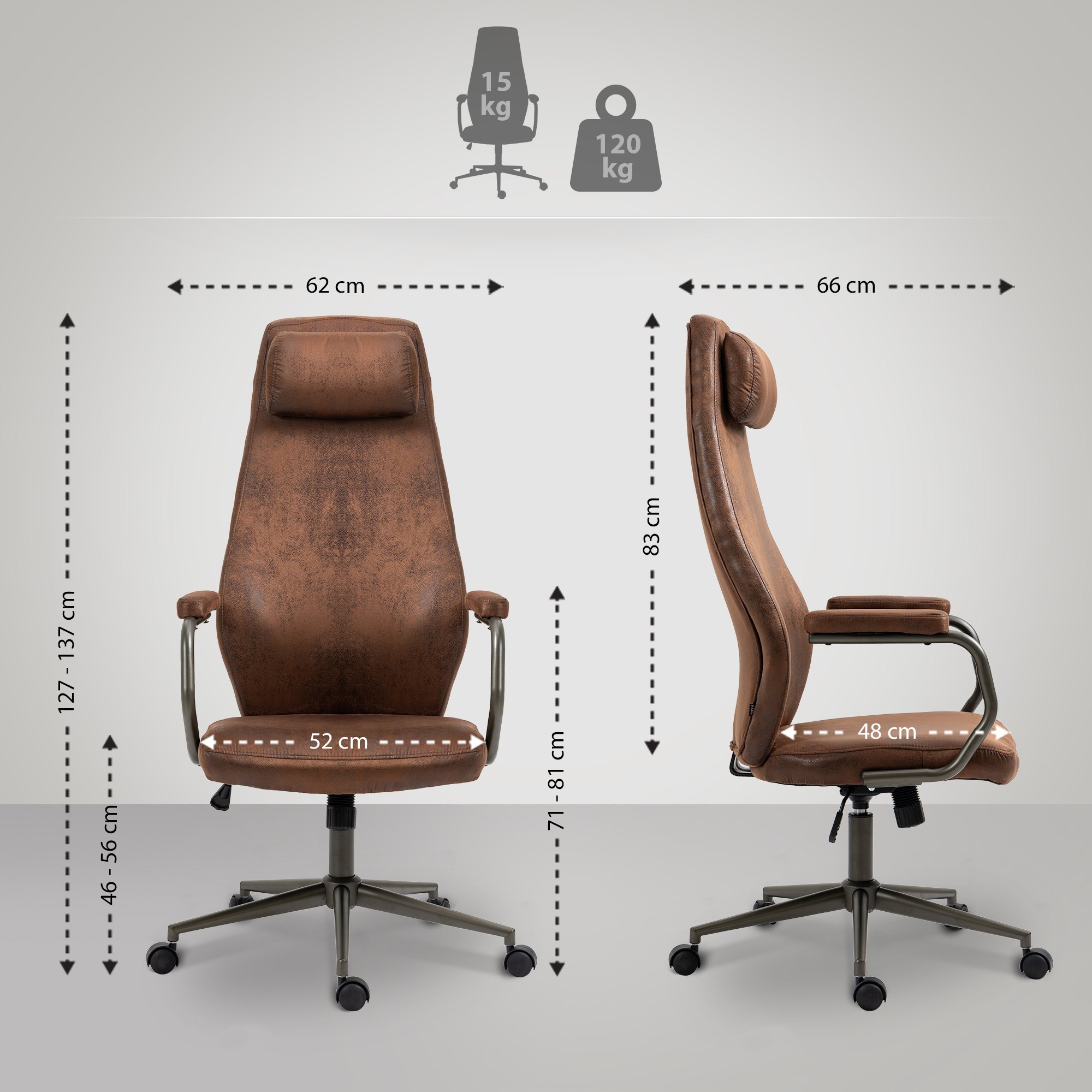 Kontorstol Pocatello Industriell Loft Antikk stil