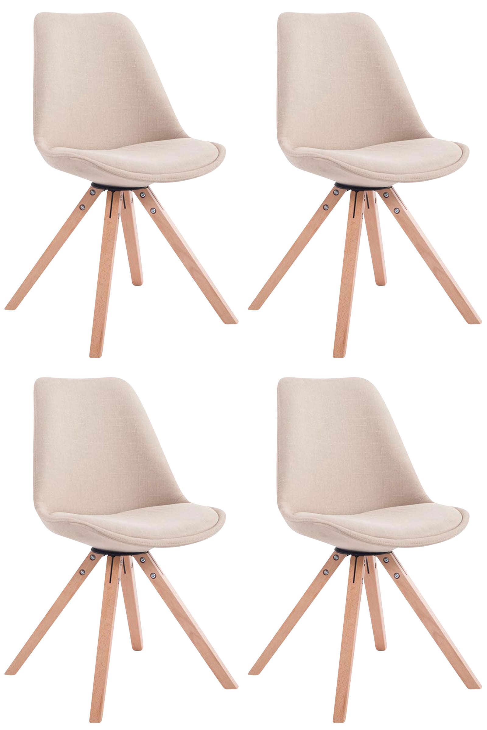 Sett med 4 besøksstoler Toulouse Fabric Square