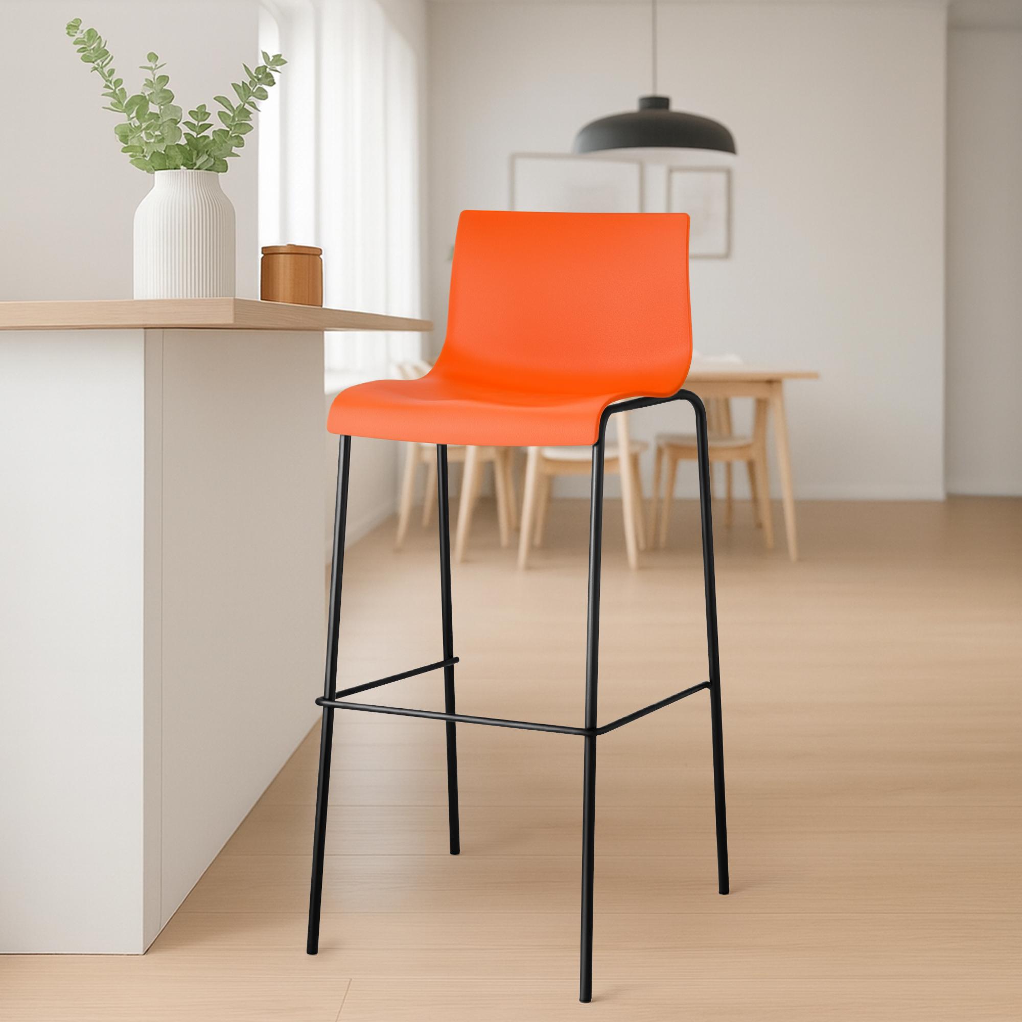 2-pk barstoler Hover i plast, 4-bens understell