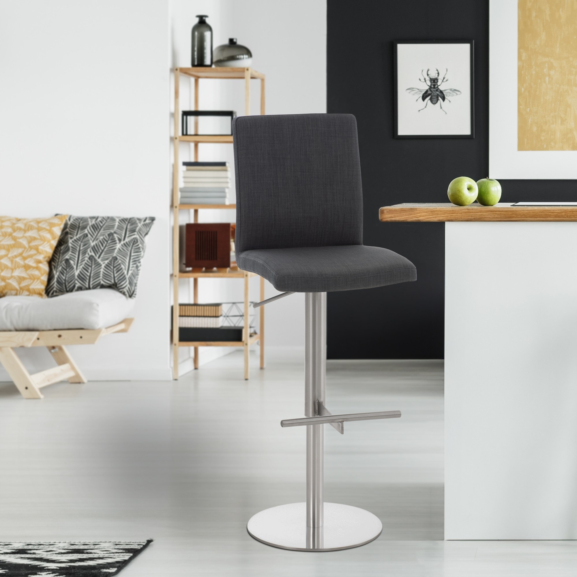 Cadiz barstol med stofftrekk