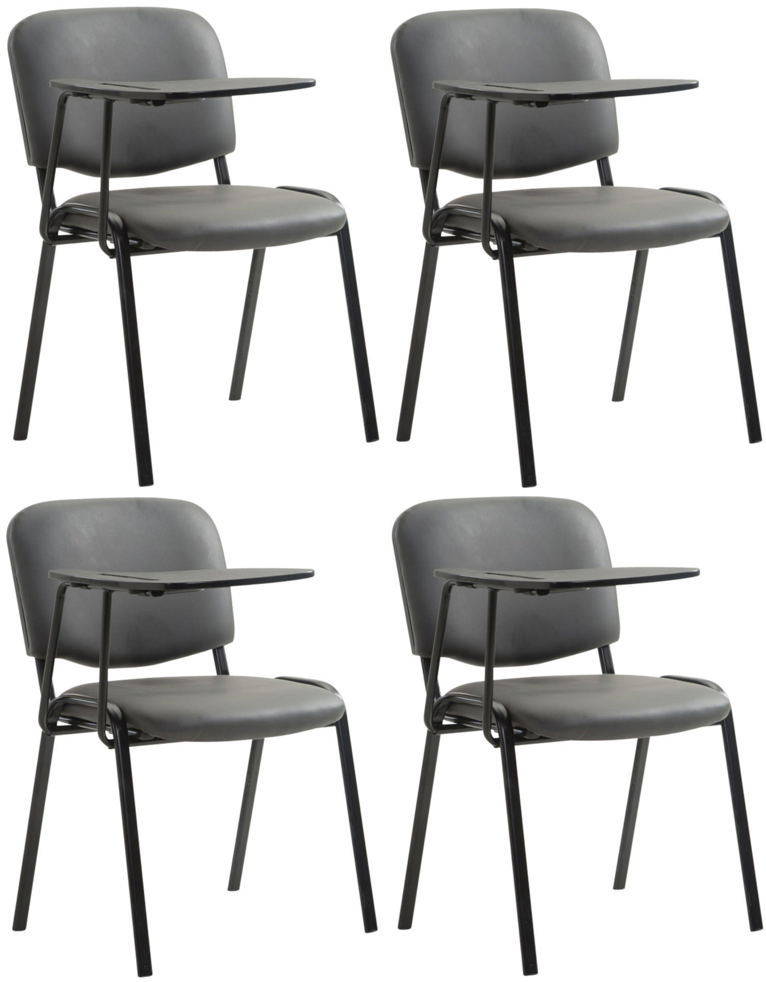 Sett med 4 stoler Ken med sammenleggbart bord i kunstskinn