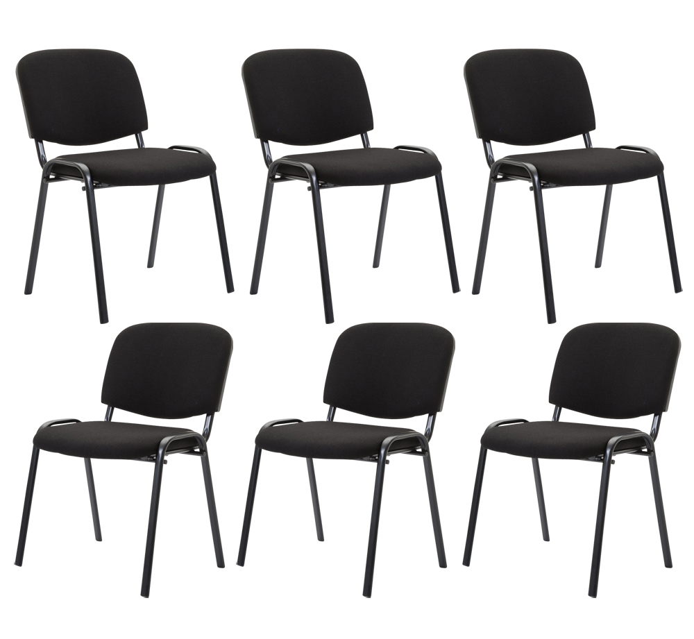 Sett med 6 besøksstoler Ken stoff