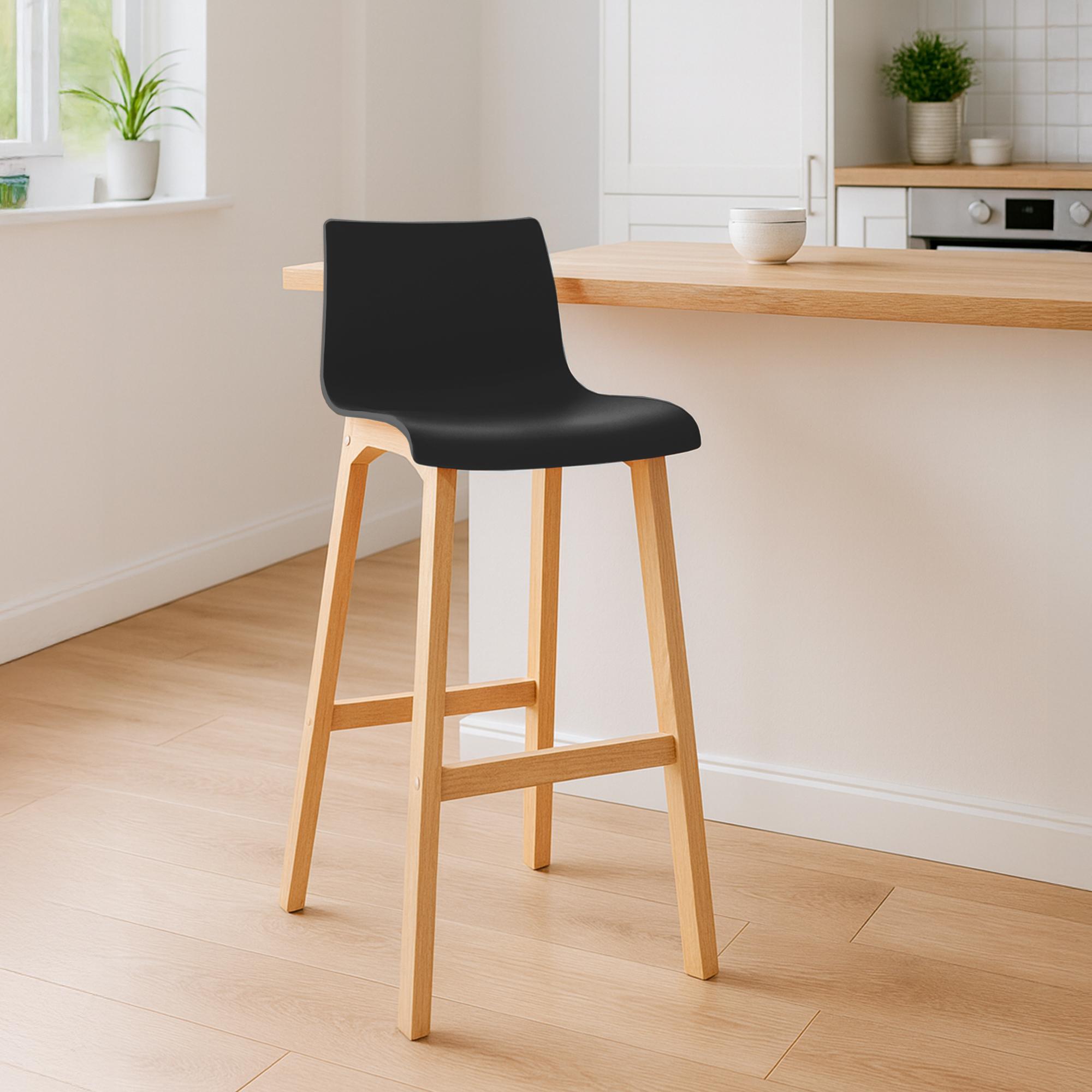 2 stk. Barstoler Hover Plastikk 4-fotsramme Natura